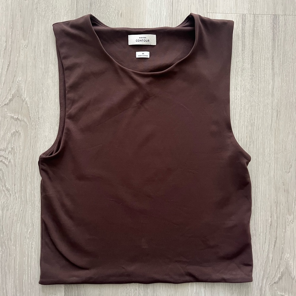 Artizia Babaton Brown Shell Contour tank